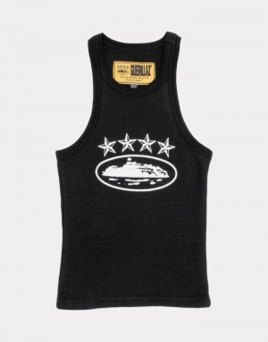 Black Corteiz 4starz Alcatraz Tanks | 0384CEPIK