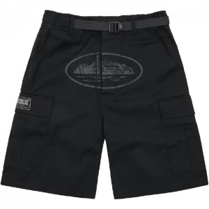 Black Corteiz Alcatraz Shorts | 1263EQMUS