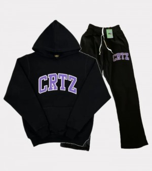 Black Corteiz Crtz Tracksuits | 4235EHVOT