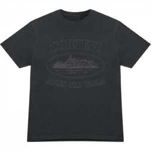 Black Corteiz Og Alcatraz Triple T-shirts | 7519UOTRX