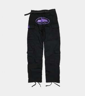 Black / Purple Corteiz Purp Guerillazs Cargos | 4821DWTCK