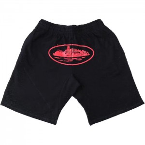 Black / Red Corteiz Alcatraz Shorts | 4217MOHLA