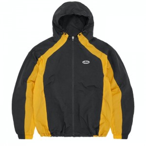 Black / Yellow Corteiz Spring Jackets | 9180PEQDT