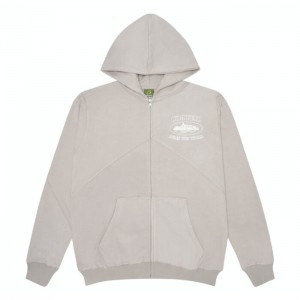 Grey Corteiz Superior V2 Zip-up Hoodie | 0946BRDZN