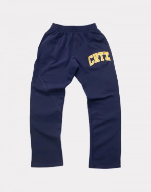 Navy Corteiz Dropout Joggers | 8102CPWXS