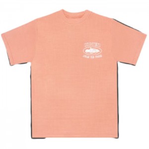 Pink Corteiz Insignia Short Sleeve Waffle Salmon T-shirts | 3420YBSPU