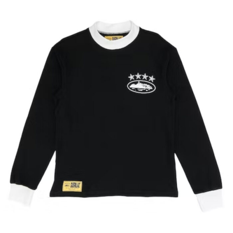 Black Corteiz 4starz Alcatraz Waffle Longsleeve Sweatshirts | 2731LYWKG