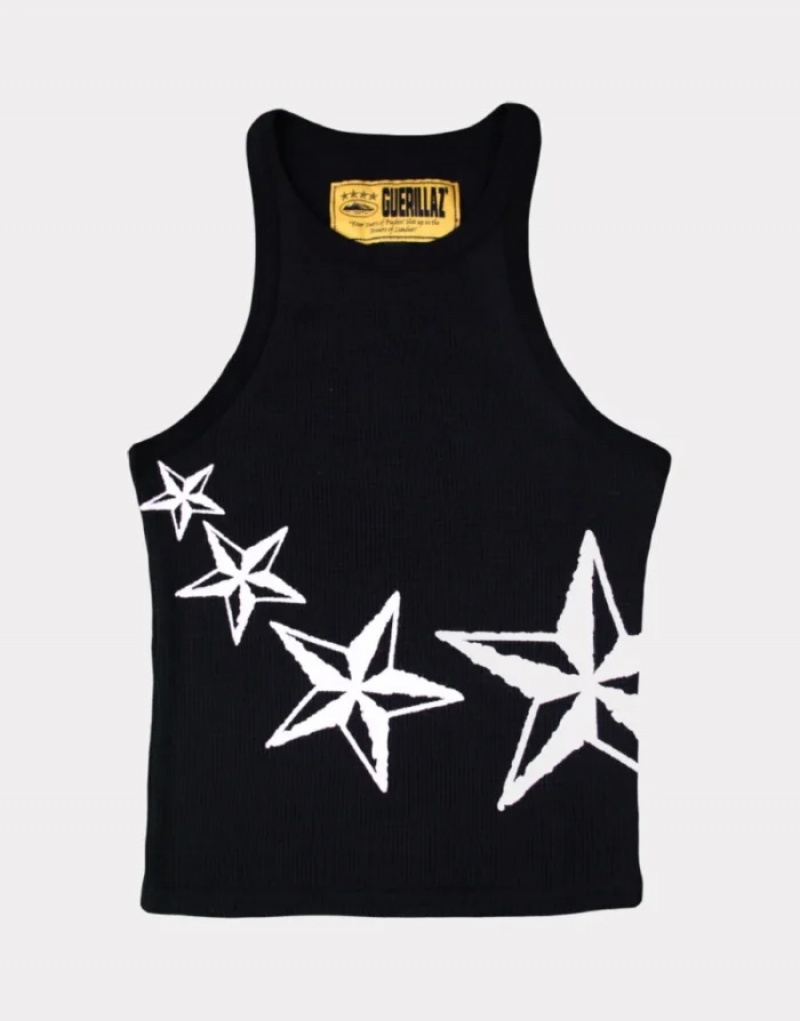 Black Corteiz 4starz Motion Tanks | 7436KYQRI