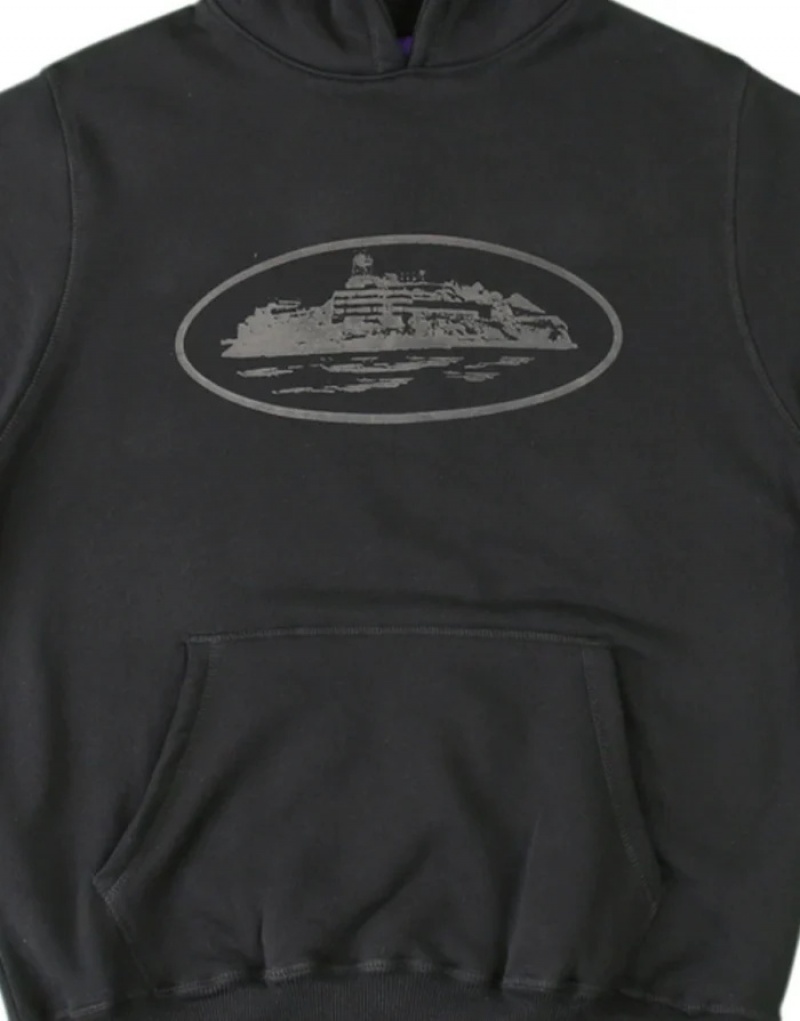 Black Corteiz Alcatraz Hoodie | 2349QURTN