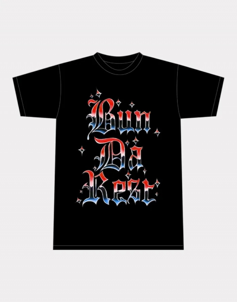 Black Corteiz Bun Da Rest Royale T-shirts | 7624OLNRM