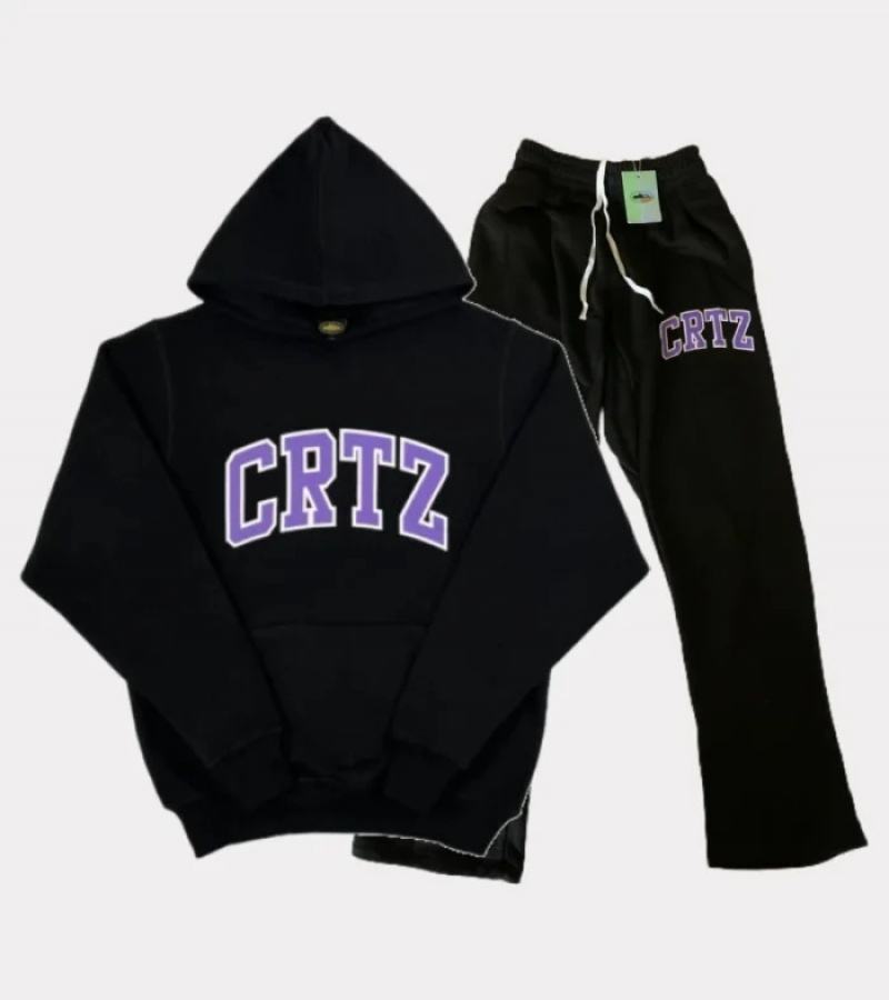 Black Corteiz Crtz Tracksuits | 4235EHVOT
