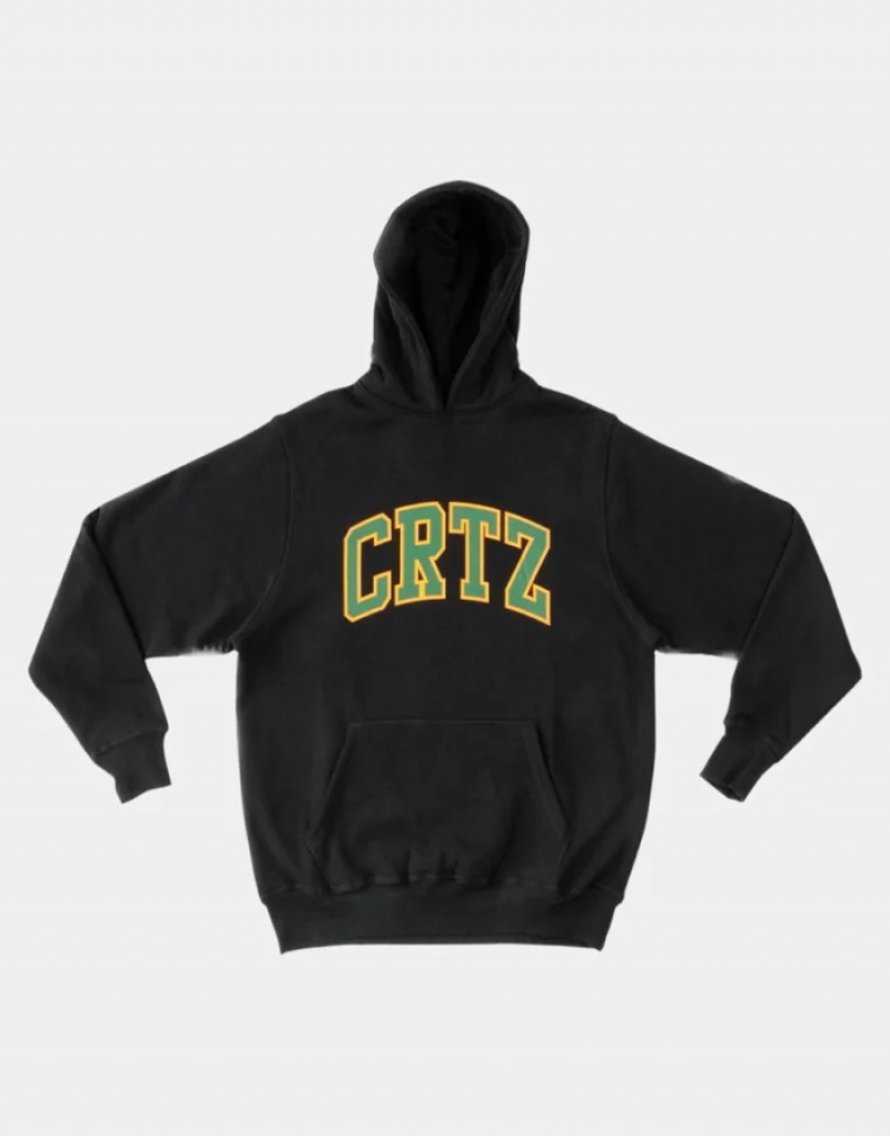 Black Corteiz Dropout Hoodie | 9253RUEPA