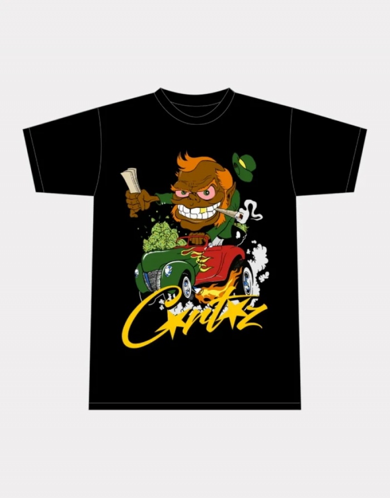 Black Corteiz Leprechaun 420 T-shirts | 9051NMUPY