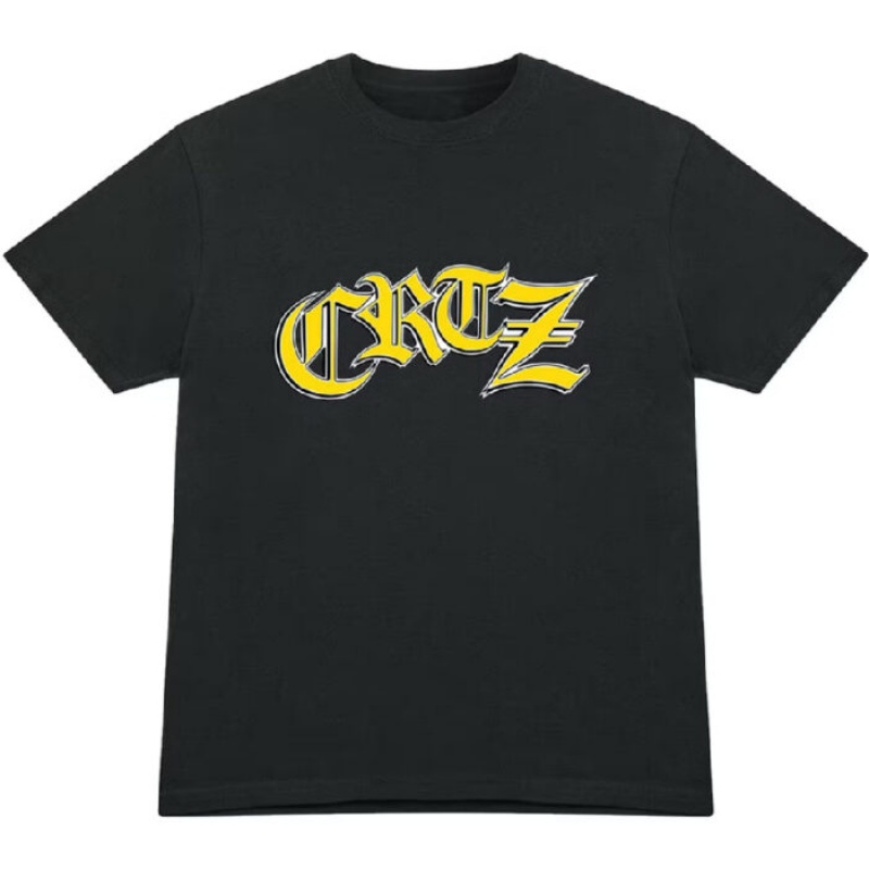 Black Corteiz Old English T-shirts | 8190DEYSB