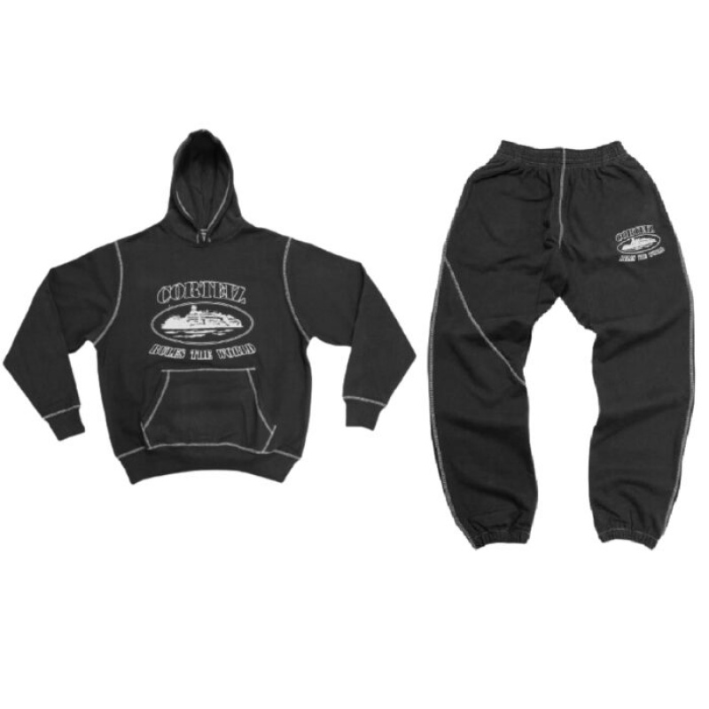 Black Corteiz Superior Tracksuits | 0835USREO