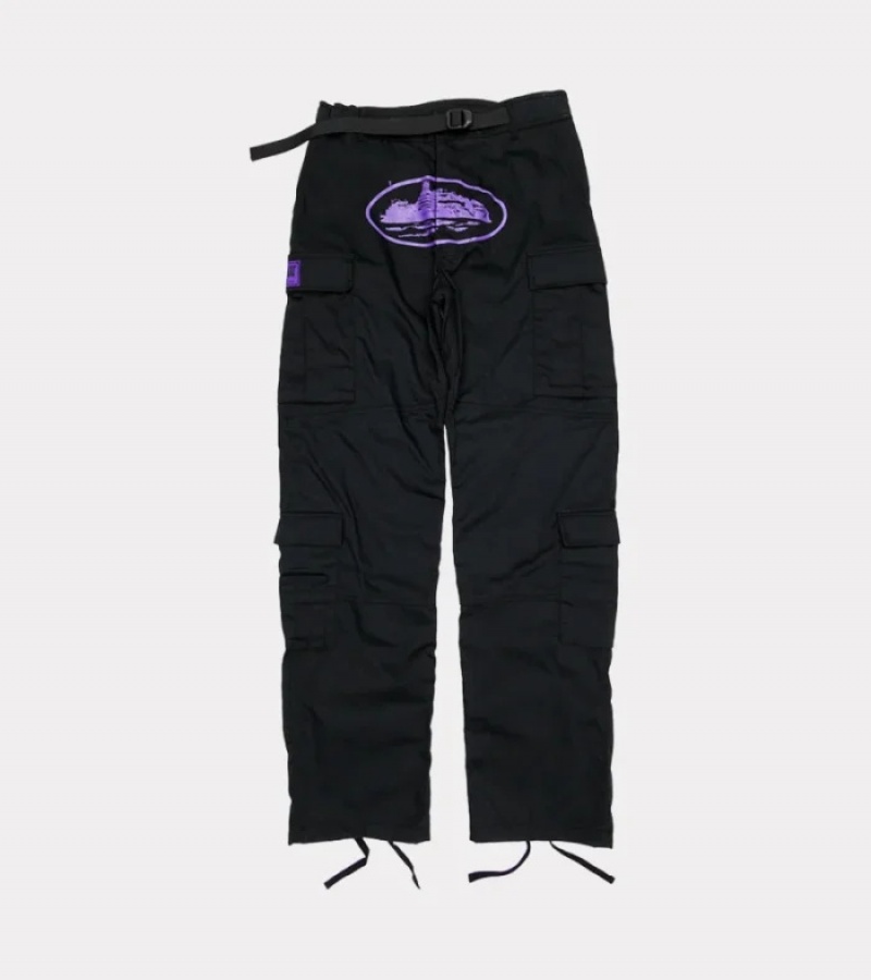 Black / Purple Corteiz Purp Guerillazs Cargos | 4821DWTCK