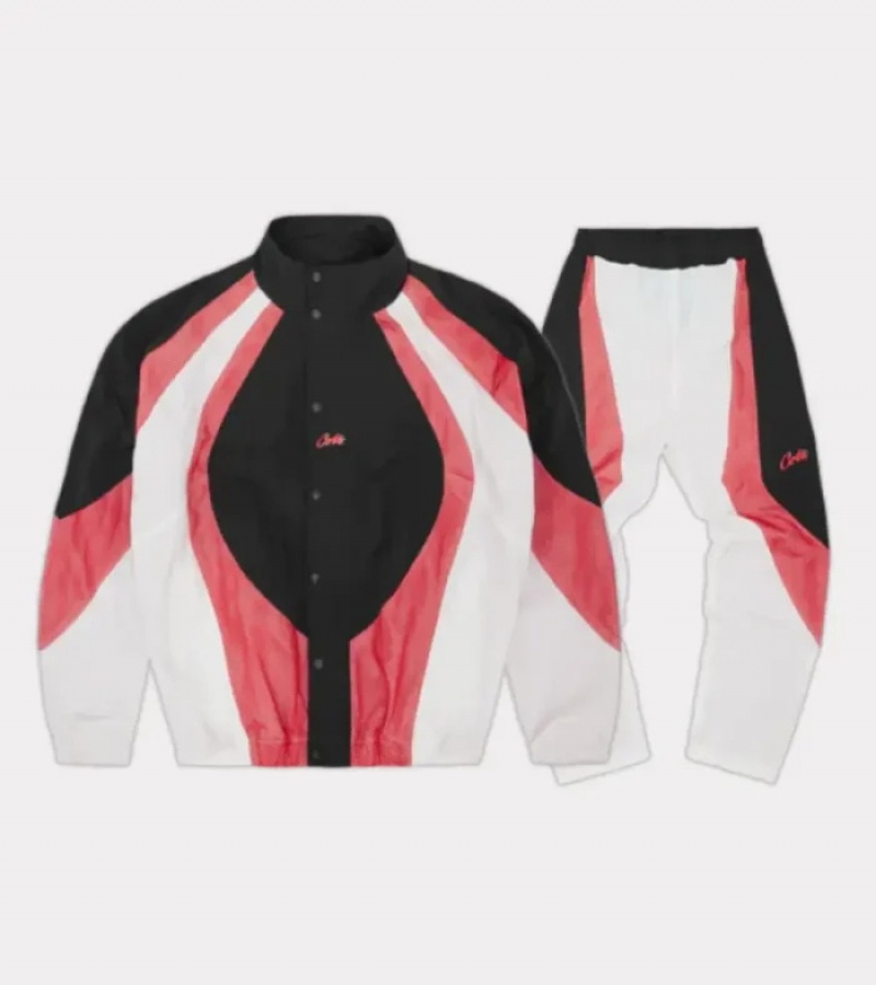 Black / Red Corteiz Vertigo Shuku Tracksuits | 8157KXBCJ