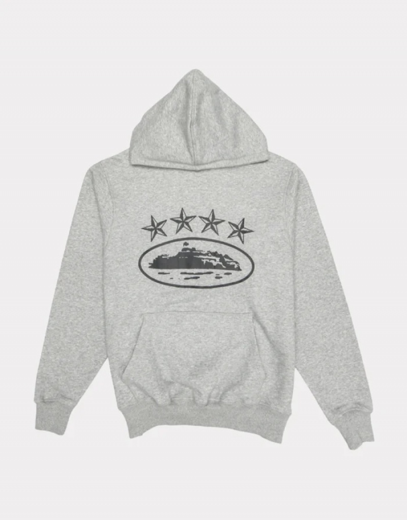 Grey Corteiz 4starz Alcatraz Hoodie | 5190HMNQP