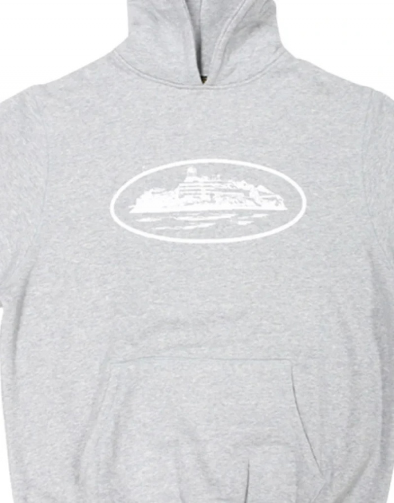 Grey Corteiz Alcatraz Hoodie | 1507MXRHI