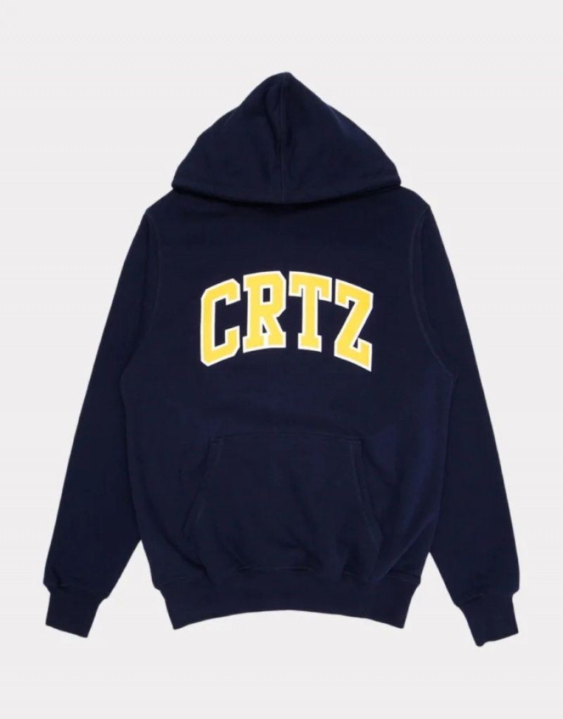 Navy Corteiz Crtz Dropout Hoodie | 3096LYPKS