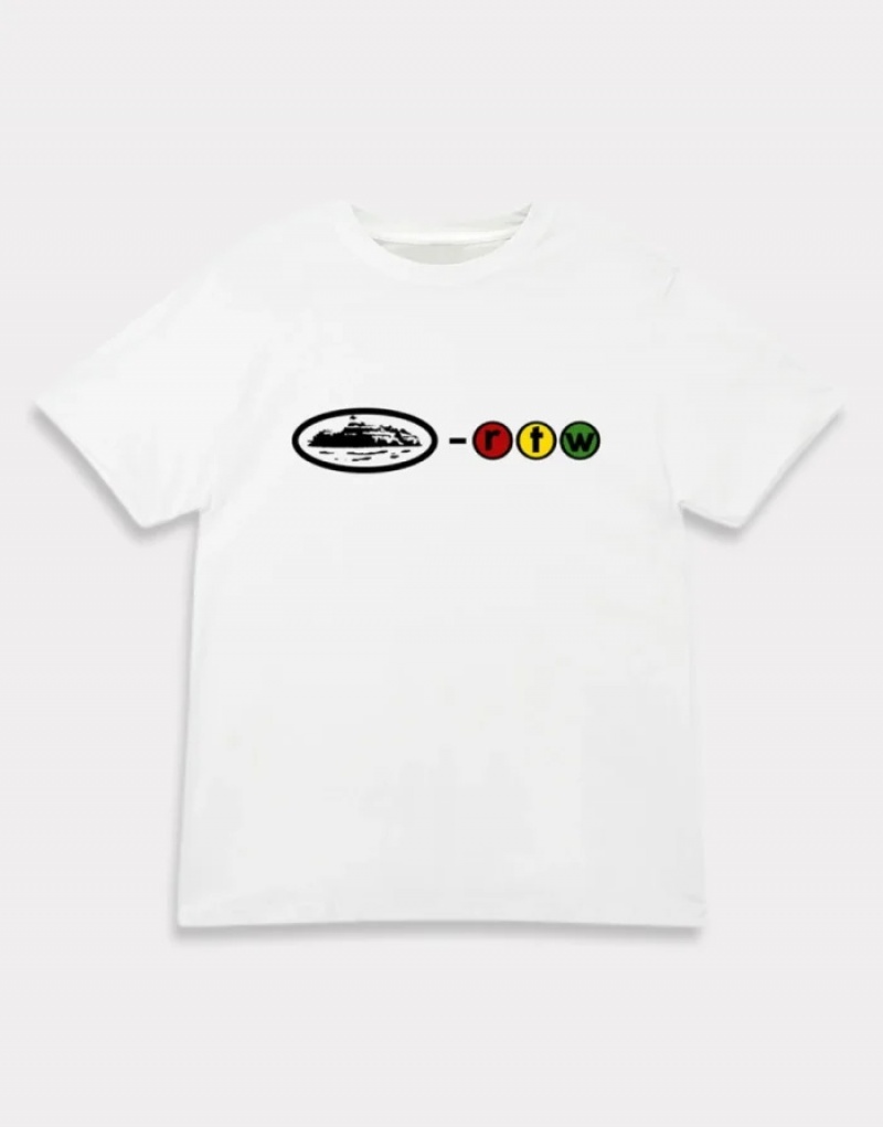 White Corteiz 182 T-shirts | 1578KVCNA
