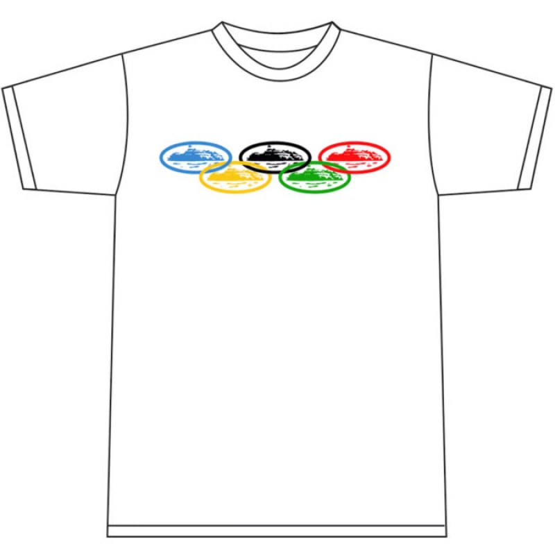 White Corteiz Alcatraz Olympic T-shirts | 5028RIWPE