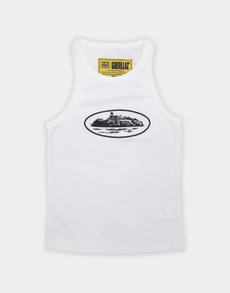 White Corteiz Alcatraz Tanks | 1082YJONX