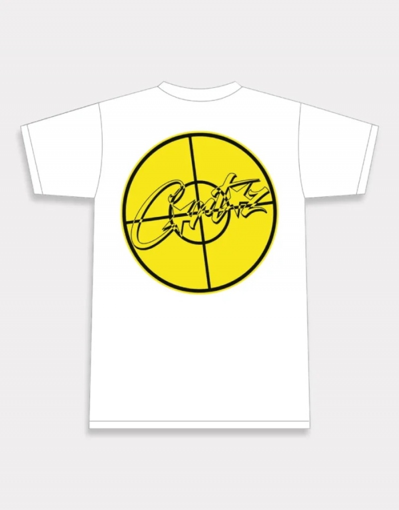 White Corteiz Crosshair T-shirts | 1407NDAKF
