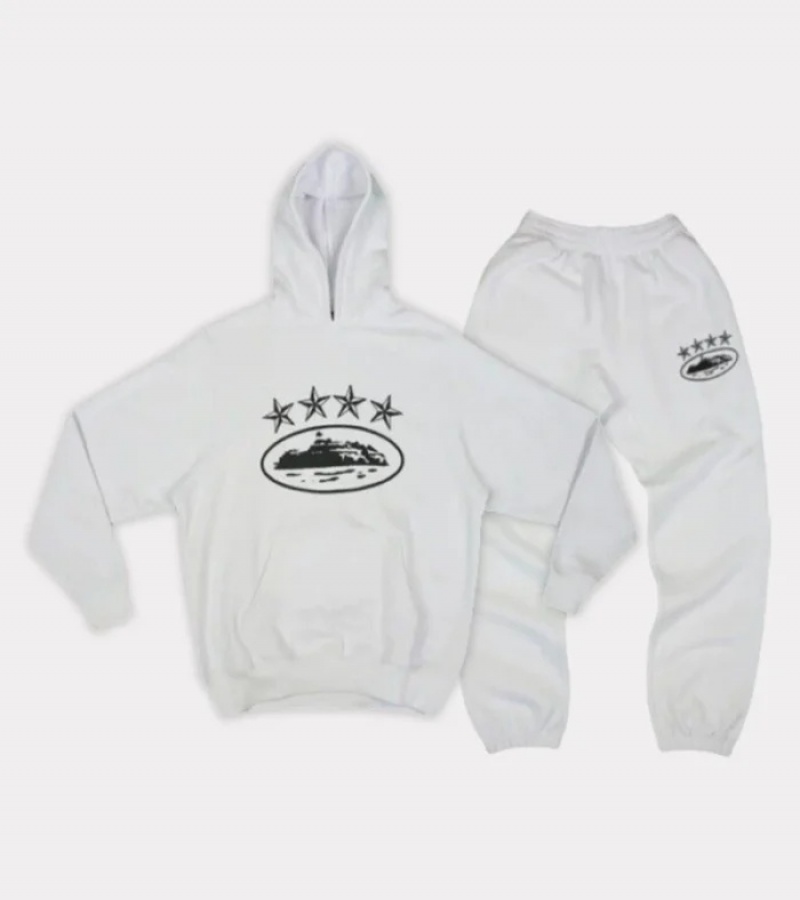 White Corteiz Crtz Tracksuits | 7209DTIRK